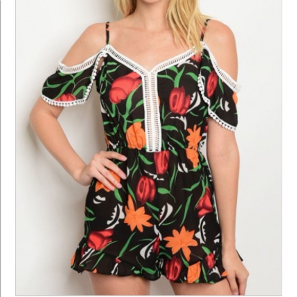 Pants - • Floral Romper •